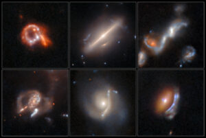 Six unusual astronomical objects in NASA/ESA Hubble archival imagery
