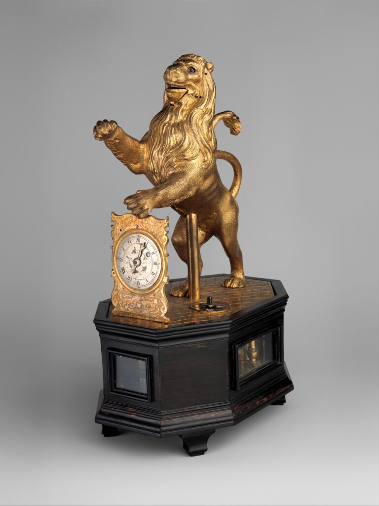 Gilded mechanical lion automaton clock by Karl Schmidt, circa 1620–1635